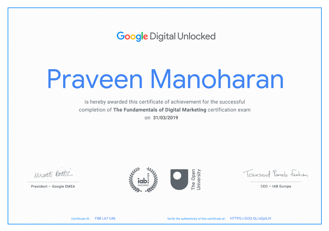 Fundamentals Of Digital Marketing From Google
